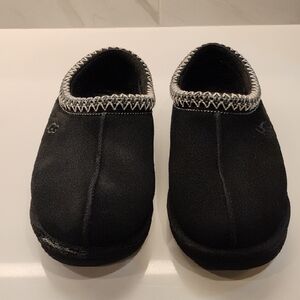 UGG Black Slip-On Loafers with White Stitching